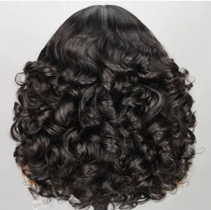 Human Hair Wigs UK Women Full Glueless Wear & Go Bouncy Curly Lace Front Wig