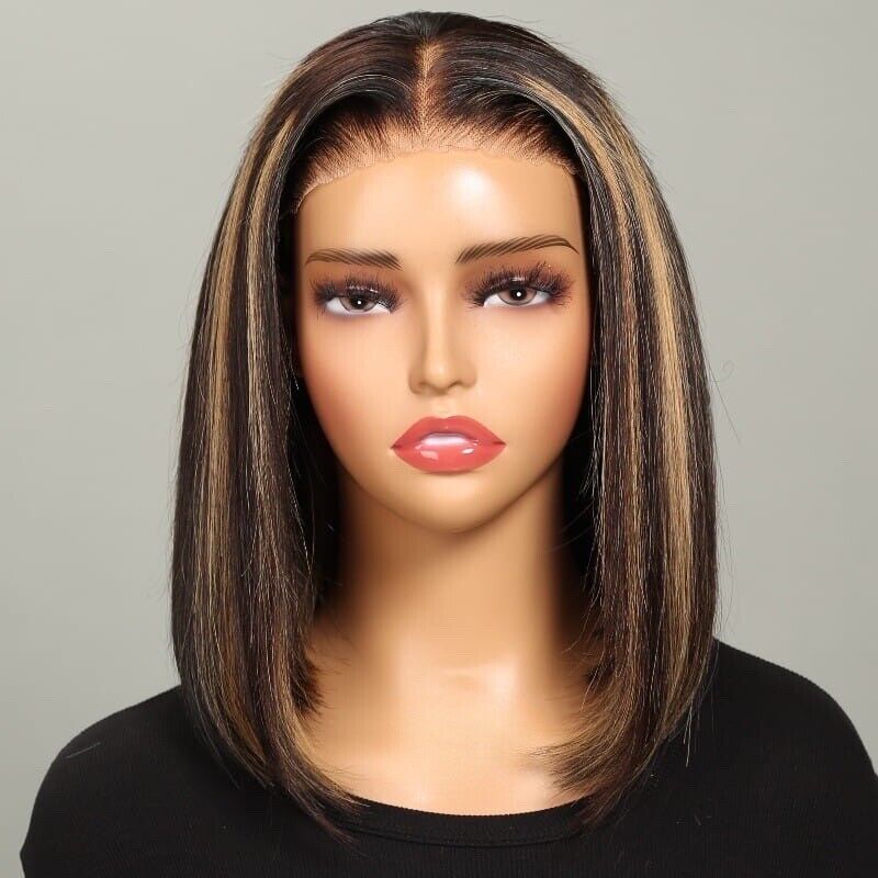 Human Hair Wig Wigs Glueless Women Wear & Go Lace Front Short Wig UK