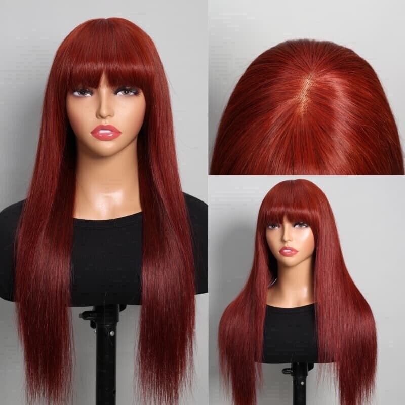 Human Hair Wigs Wig With Bang Glueless Wear And Go Women UK