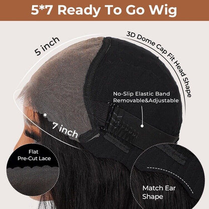 Human Hair Glueless Pre Cut Lace Ready To Wear Wig Curly Pre Bleached Mini Knots