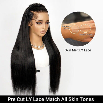 Human Hair Glueless Pre Styled Pre Cut Lace Ready To Wear Wig Deep Wave Women