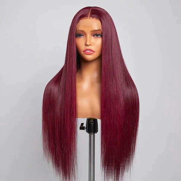 Human Hair Wigs Glueless Pre Cut Lace Front Straight Wear And Go Wig Women UK