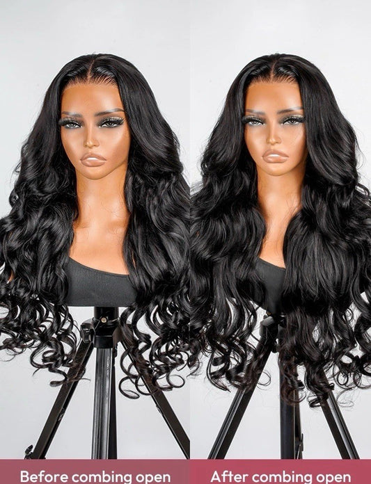 250% Density Glueless Ocean Wave Wig 13x4 Lace Frontal Pre-Plucked & Bleached