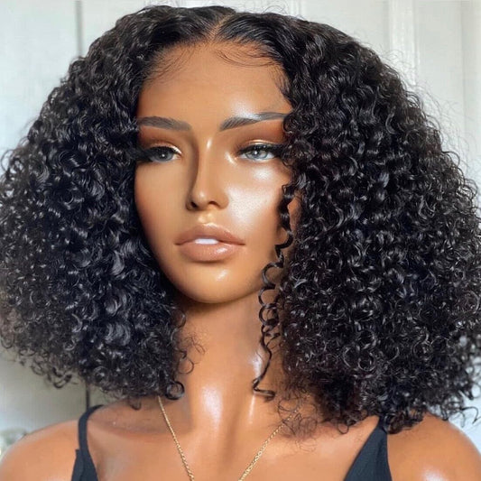 Human Hair Wigs Women Glueless Full Lace Front Curly Short Long Wig UK