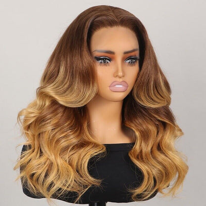 Human Hair Wigs Lace Front Honey Blond Body Wave Women Wig UK