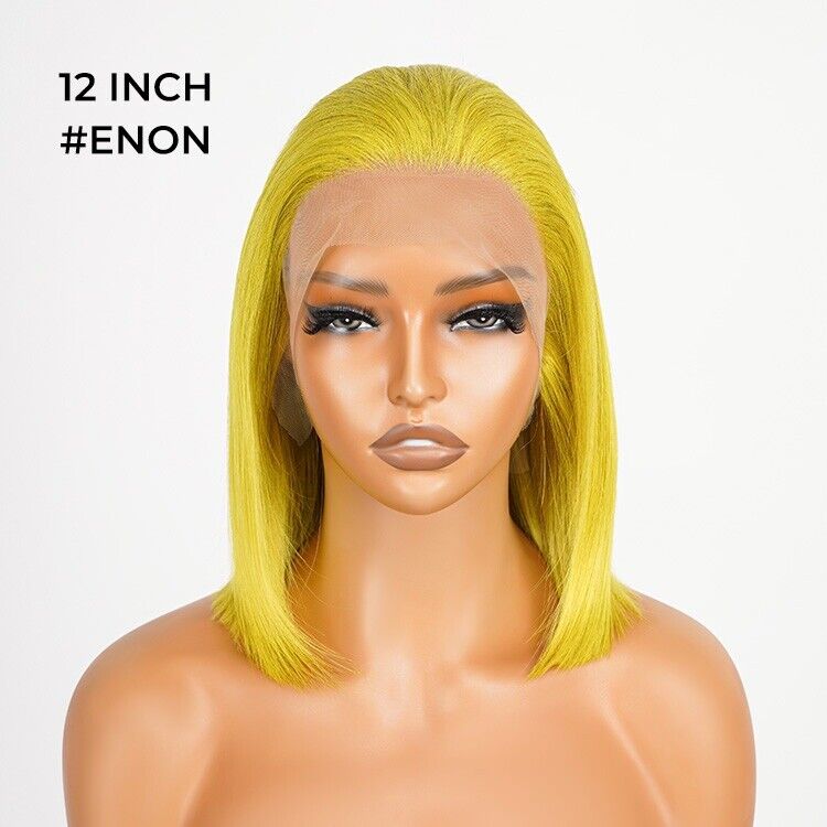 Glueless Ready To Wear Human Hair Wigs Lace  Coloured #Neon Bob Wig Women Wig UK