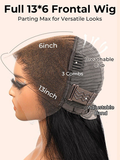 M Hairline Side Part #1B/99J Ombre Body Wave 13x6 Lace Frontal Wigs