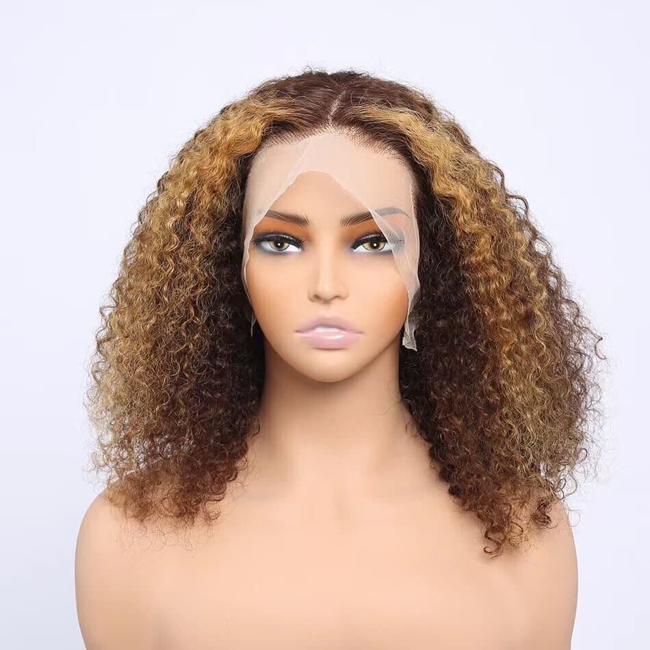 Human Hair Wigs Women Glueless Curly Wear and Go Lace Front Short Wig UK