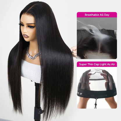 Pull & Go Glueless Wig Bone Straight Wig Invisi-String Pre-Everything 250%