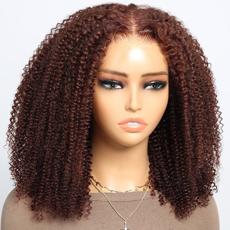 Human Hair Wigs Glueless Wear And Go Women Lace Front Bouncy Curly Short Wig UK