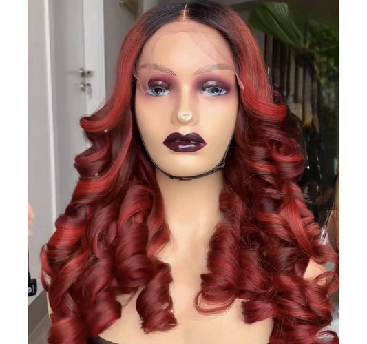 Raw Vietnamese SDD Bouncy Curly Glueless Lace Front Wig 400% Density Wig