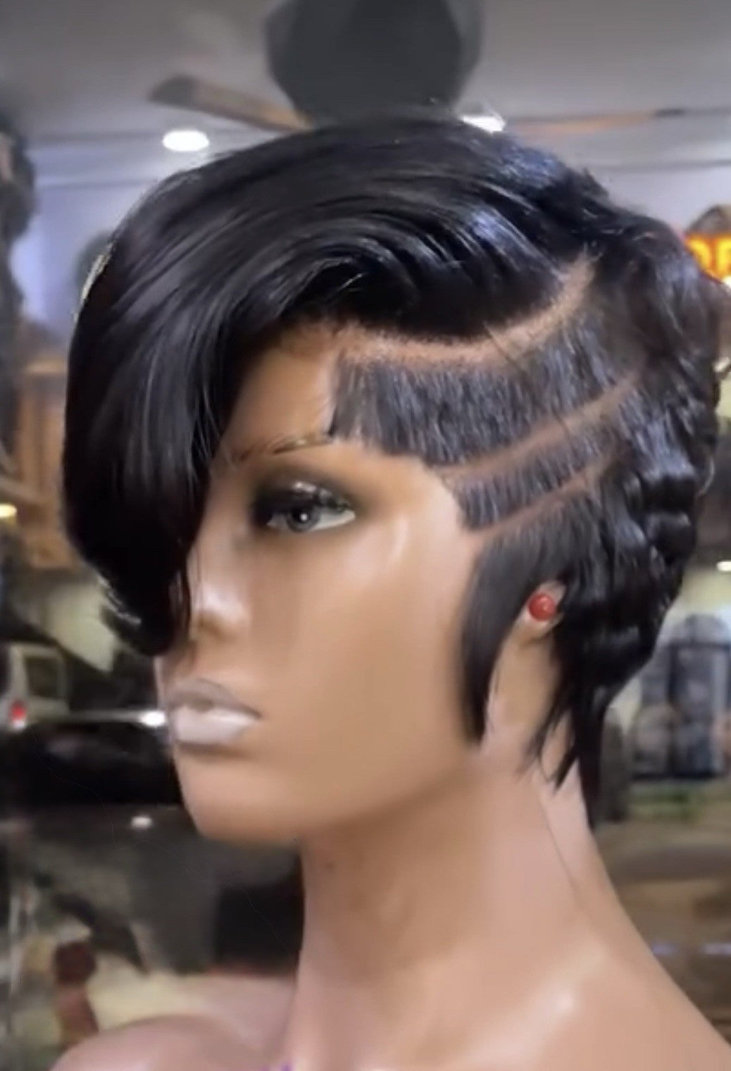 Pixie Cut Human Hair Pre Styled Ready To Wear Short Wig
