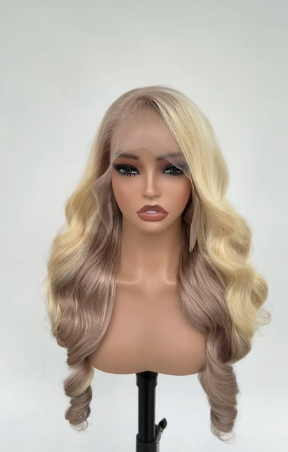 Ready To Wear Wavy Human Hair Glueless  250% Density  Wig Custom Colour 