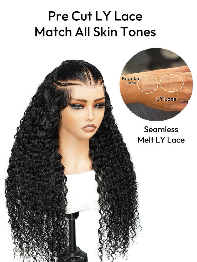 250% Density Pre Styled Ready To Go Bleached Pre Cut Lace Pre Braided Curly Wig