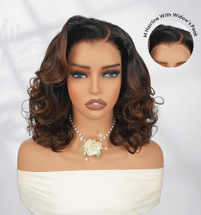 Lagos Hairline Pre Styled Glueless Ombre Brown Voluminous Human Hair 250% Wig