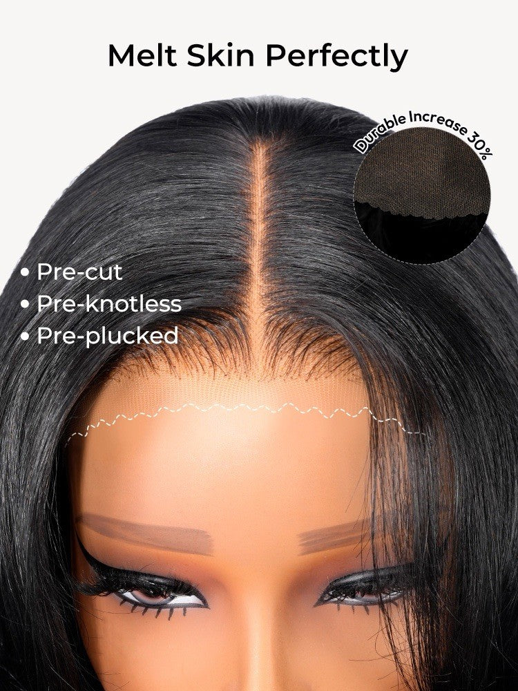 Ready To Wear Curtain Bang Body Wave Glueless Lace Wig Ready To Wear With Layers