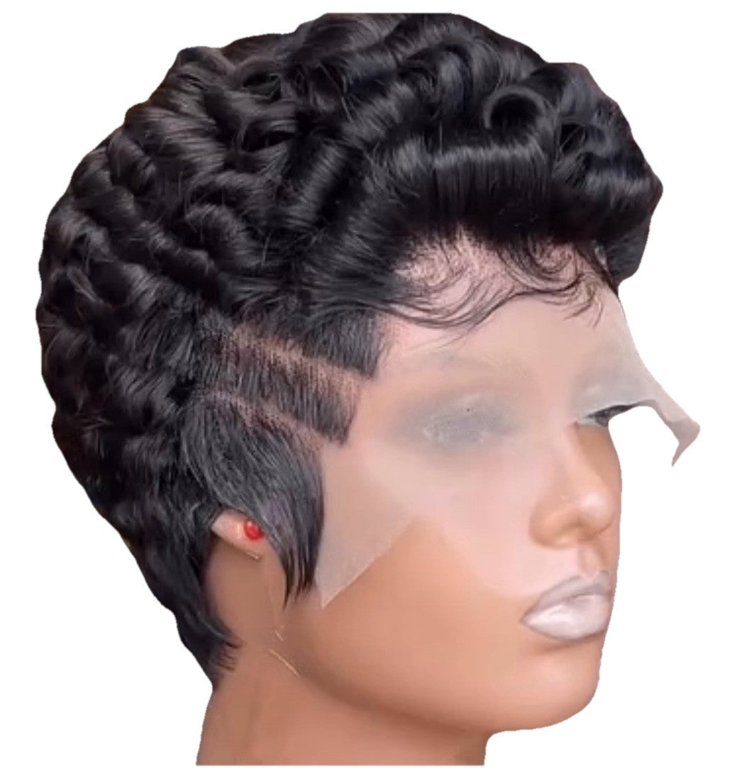 Pixie Cut Human Hair Pre Styled Ready To Wear Short Wig