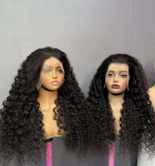 Raw Vietnamese SDD Lace Front Pixie Curly Glueless Wig 300% Density