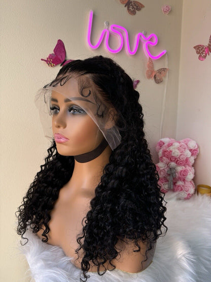 Human Hair Wigs Ready To Wear Glueless Pre Styled Lace Front Curly Wig