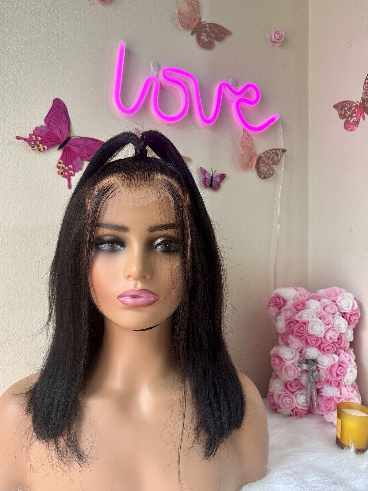 Human Hair Wigs Ready To Wear Pre Styled Glueless Lace Front Straight Bob Wig UK-Chic Luxe Hair
