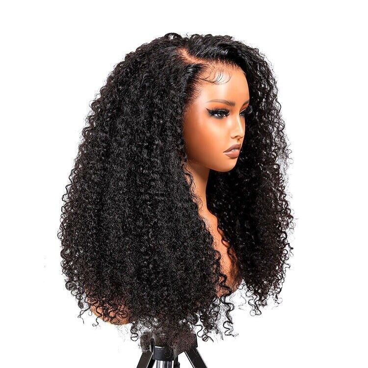 Human Hair Wigs Glueless Ready To Wear Natural Fluffy Curly Lace Front Women UK