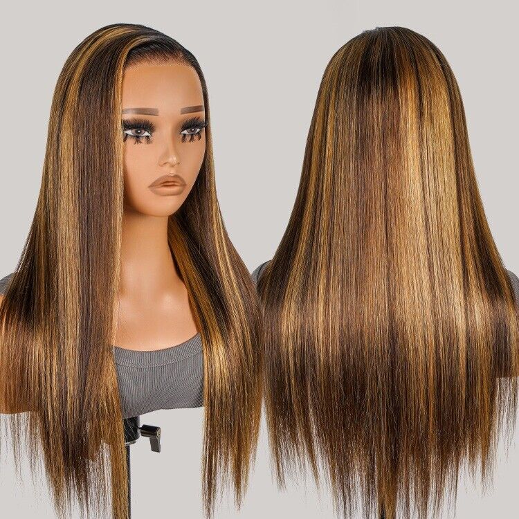 Honey Blonde Balayage Human Hair Wig Natural Hairline 13x6 Lace Front