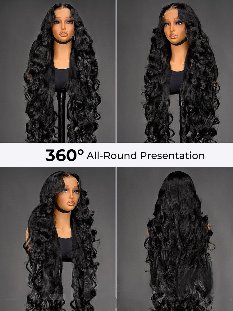 50inch Voluminous Layered Cut Ocean Wave HD Lace Wig Super Long Human Hair 300%