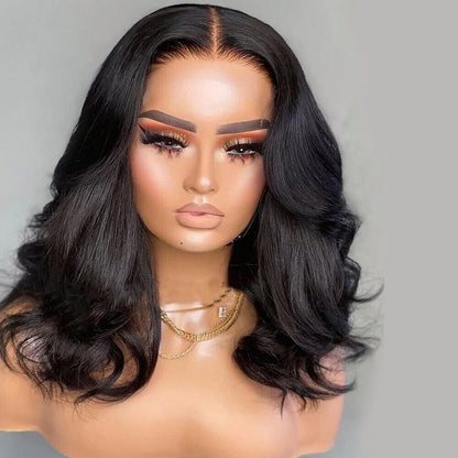 Womens Human Hair Wigs Glueless Wavy Short Full Lace Front Short Bob Wig UK