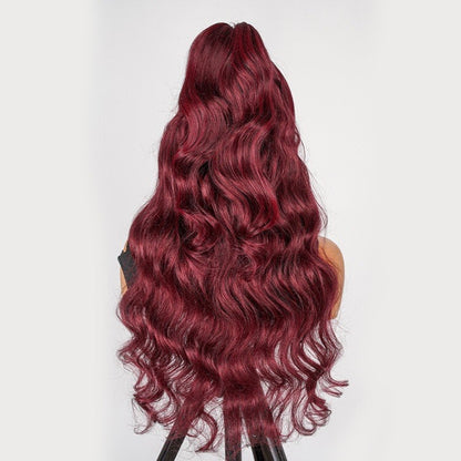 Human Hair Wigs Glueless Pre Styled Half Ponytail Wear Go Wavy Wig Women UK 99j
