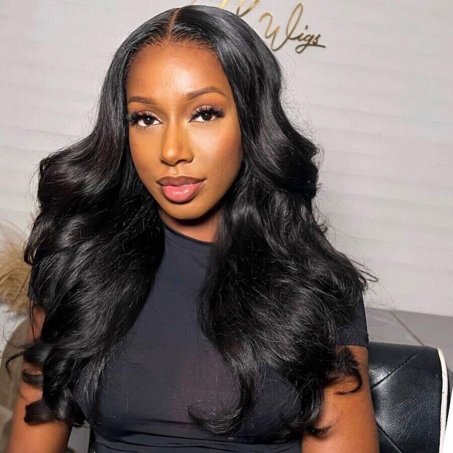 Glueless Ready To Wear Human Hair Wigs Wavy Straight Pre Cut Lace Front Wig UK