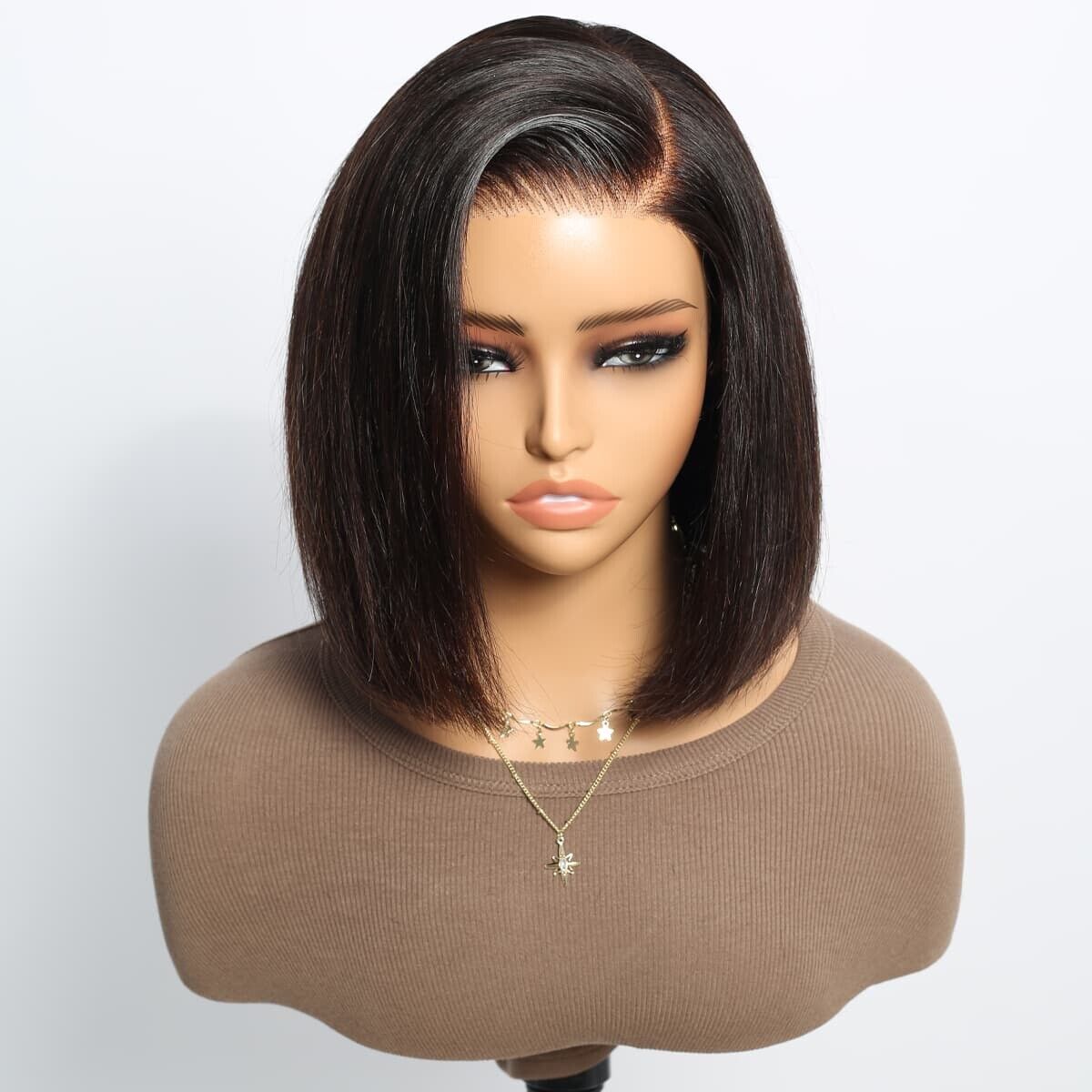 Human Hair Wig Wigs Glueless Women Wear & Go Lace Front Short Bob Wig UK