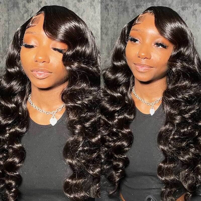 Human Hair Wigs Full Lace Front Loose Wave Women Wig Pre-Plucked Hairline UK