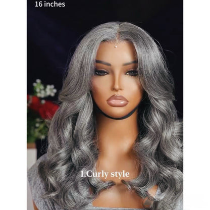 Glueless Loose Curly Ready To Wear Ash Grey HD Lace Front Bob Wig 250% Full