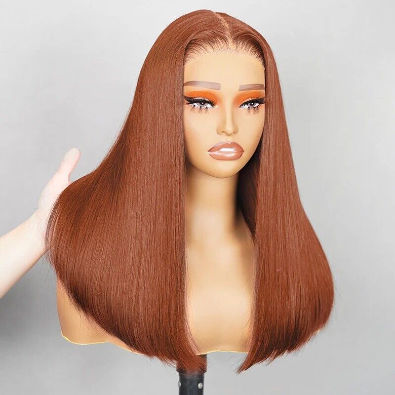 Human Hair Wigs Glueless Women Lace Front Straight Wear And Go Short Wig UK