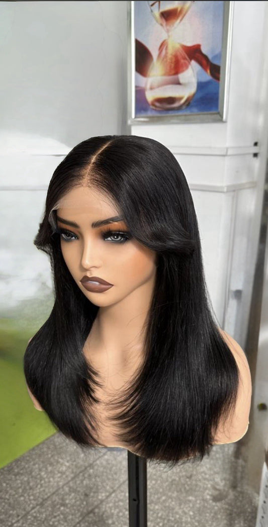 Human Hair Glueless Ready To Wear Layered Cut 250% Density  Natural Wig