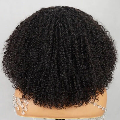 Human Hair Wigs UK Women Full Glueless Wear & Go Kinky Curly Lace Front Wig