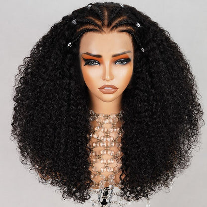 Human Hair Wigs Glueless Pre Styled Wear Go Lace Front Curly Wig Women