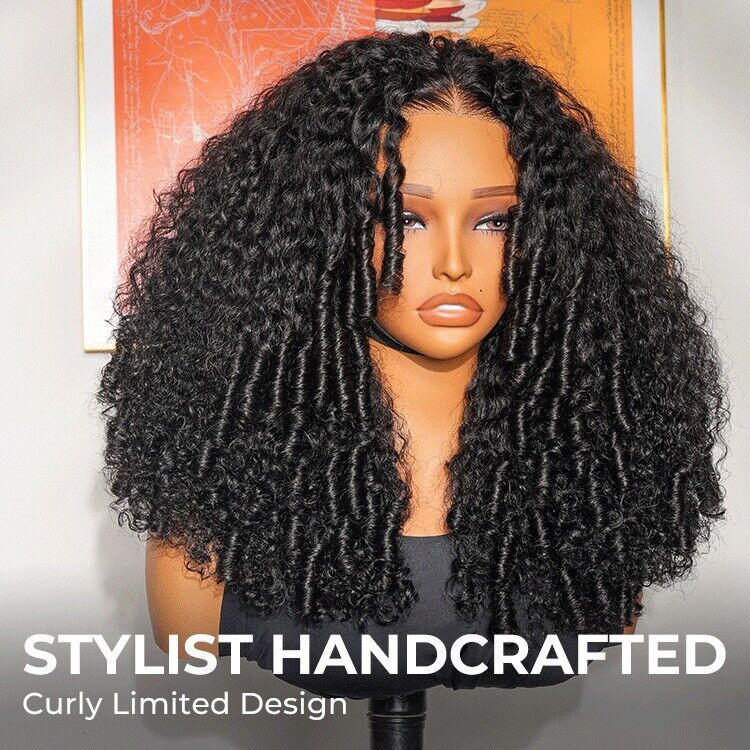 Human Hair Wigs Big Spiral Curly Natural Hairline Pre Cut Lace 250% Full Density