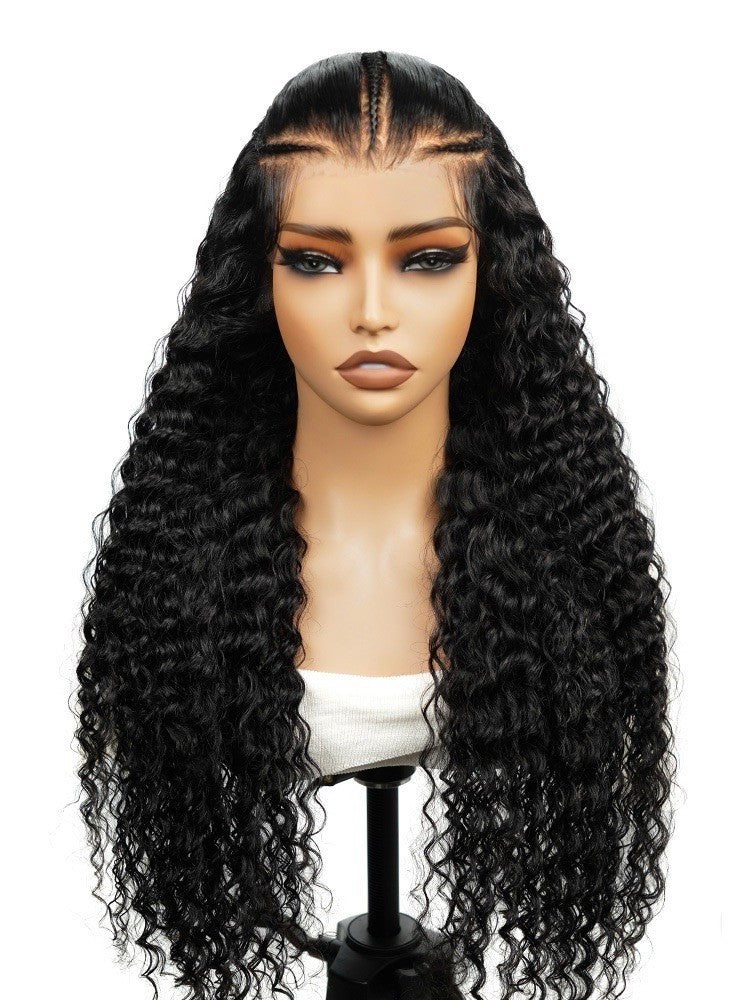 250% Density Pre Styled Ready To Go Bleached Pre Cut Lace Pre Braided Curly Wig