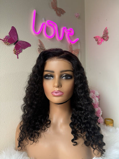 Human Hair Wigs Ready To Wear Glueless Pre Cut Lace Water Wave Curly Wig