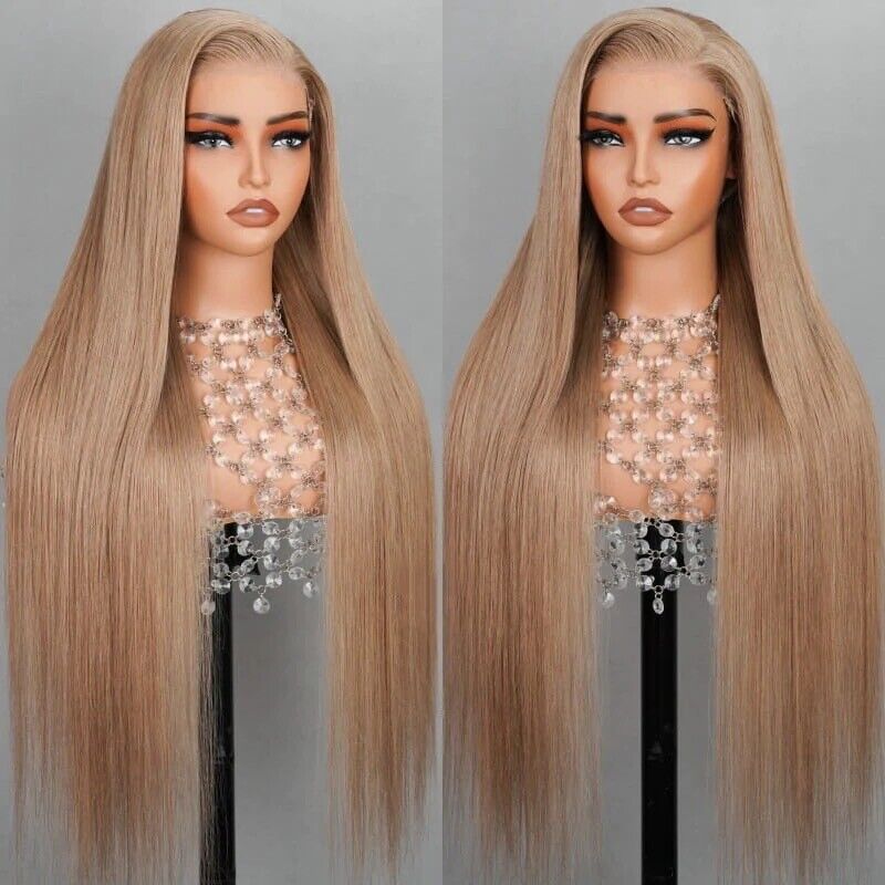 Human Hair Wigs Wig Glueless Wear Go Women Pre-cut Lace Front Straight Curly UK