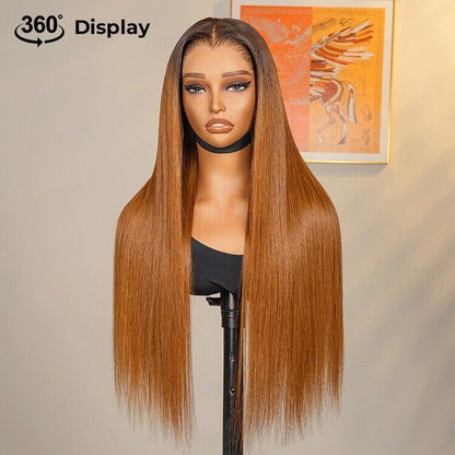 Honeyed Bliss Color Human Hair Wig Natural Hairline 13x6 Lace Front 250% Density