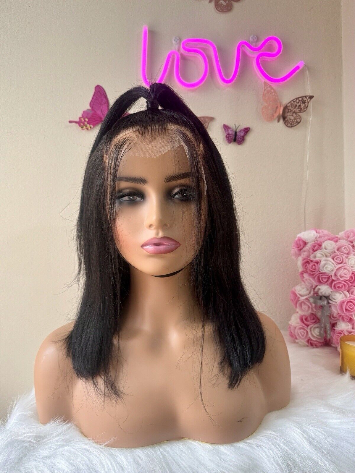 Human Hair Wigs Ready To Wear Pre Styled Glueless Lace Front Straight Bob Wig UK-Chic Luxe Hair