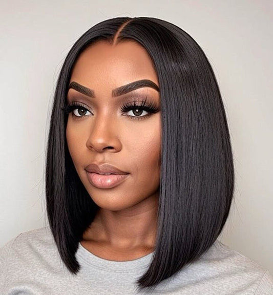 M Hairline Ready To Go Glueless Straight Short Cut Bob Wigs Human Hair