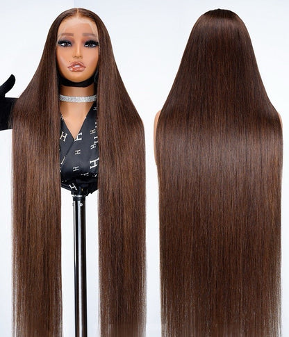 Super Long 50inch 300% Density Chocolate Brown 13x6 HD Lace Front Wig Human Hair