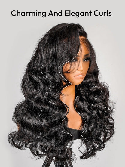 Pre Styled Side Part Loose Wave Glueless Layered Cut Wear And Go Human Hair Wig