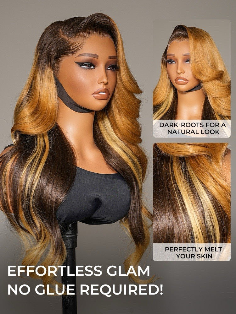 Highlights Body Wave Amber Cocoa M Hairline With Widow's Peak 13x6 Lace Wig