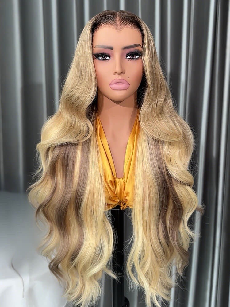 Lagos M Hairline Pre-Styled Ready To Wear Wavy Ash Blonde 250% Glueless Wig
