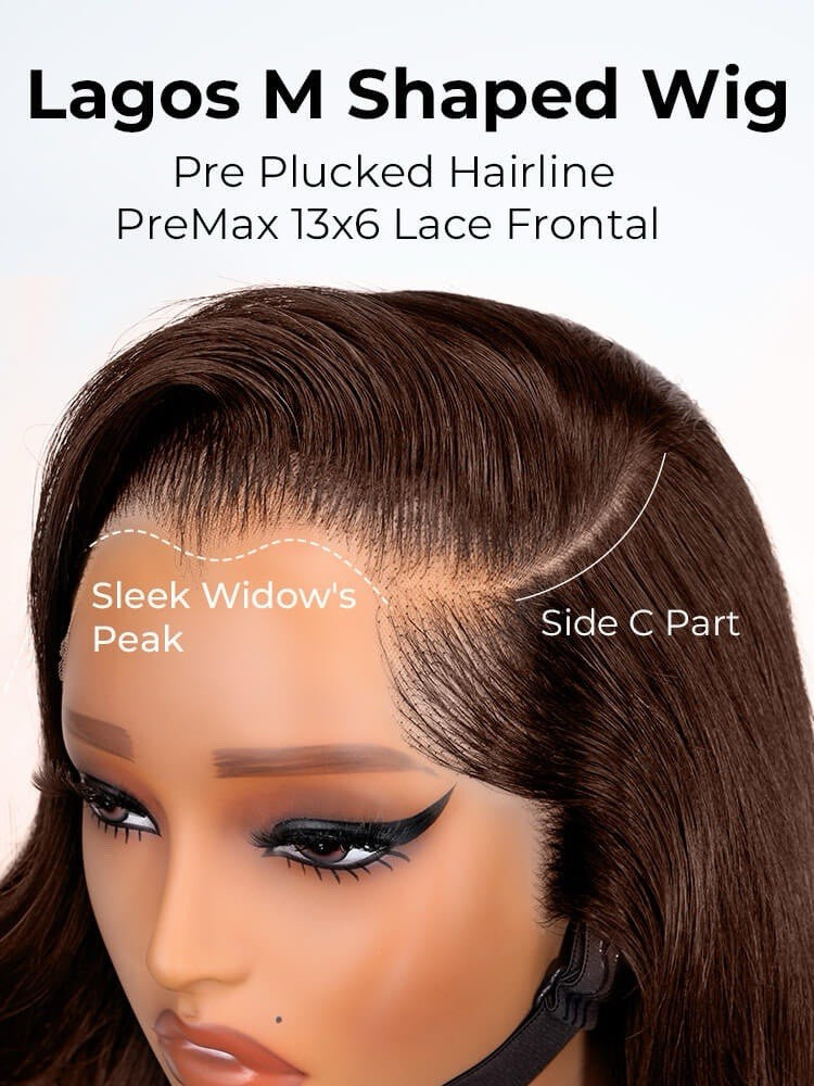 M Hairline Side Part #4 Dark Brown Body Wave 13x6 Lace Frontal Wigs