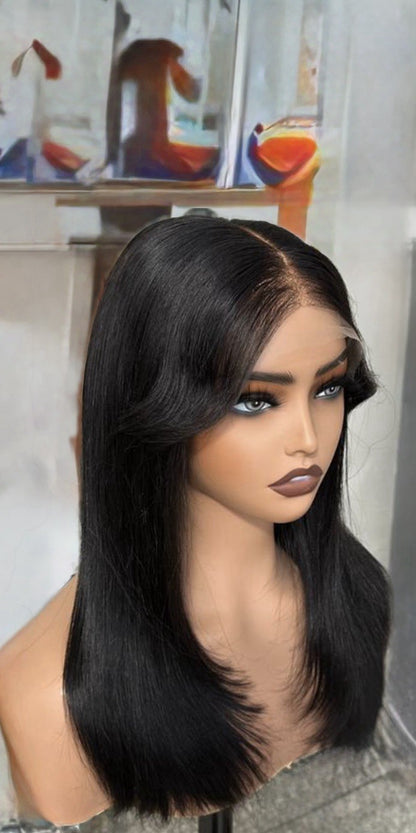 Human Hair Glueless Ready To Wear Layered Cut 250% Density  Natural Wig